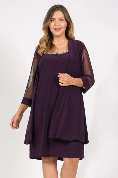 Plum R&M Richards Short Formal MOB Dress