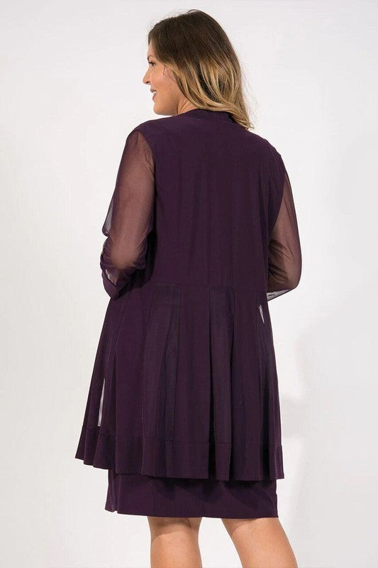 Plum R&M Richards Short Formal MOB Dress-Market Grey Boutique