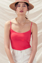 Coral Essential Skinny Strap Tank-Market Grey Boutique
