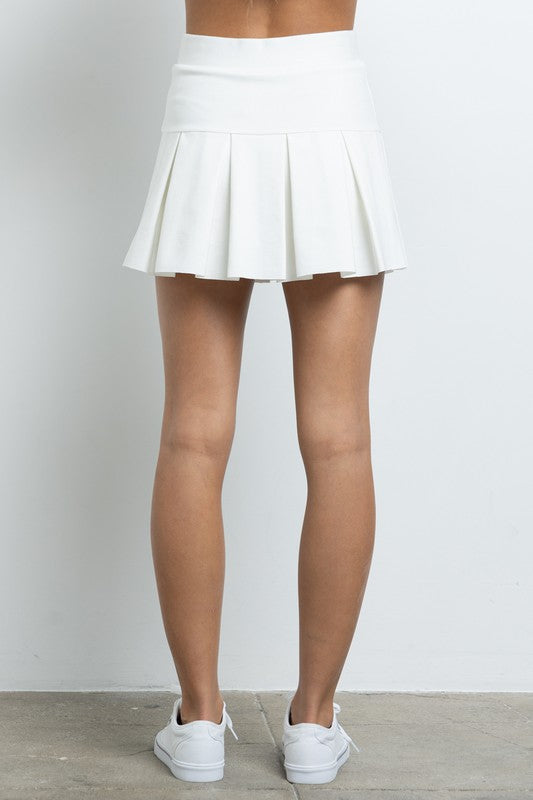 *CREAM* PONTE TENNIS SKIRT