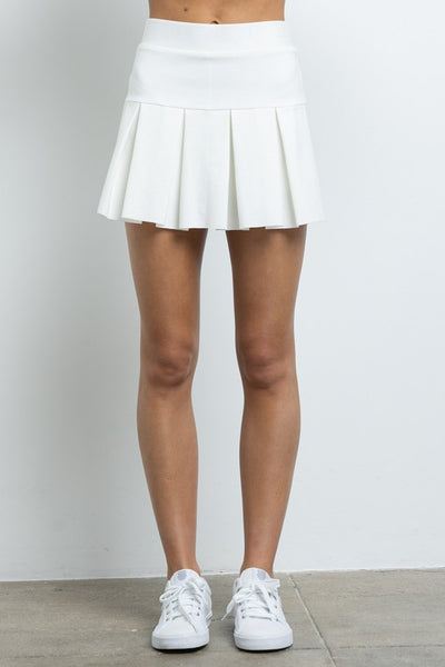 *CREAM* PONTE TENNIS SKIRT