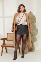 Pinstripe Wrap Skort-Market Grey Boutique