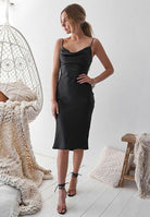 Preview only ￼Black Aspen Midi Dress-Market Grey Boutique