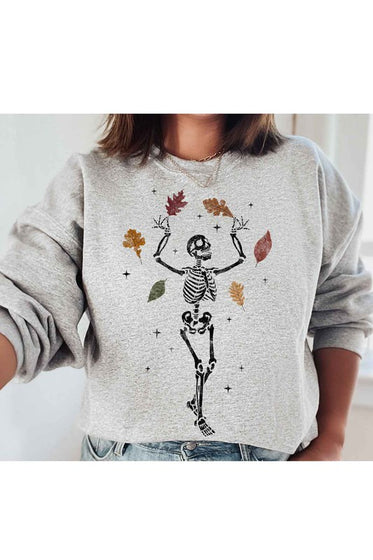 FALL SKELETON GRAPHIC SWEATSHIRT