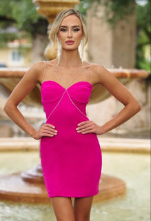 Preview only￼Hot Pink Millionaire Mini Dress