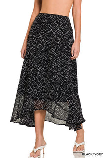 Black Sheer Polka Dot Maxi Skirt