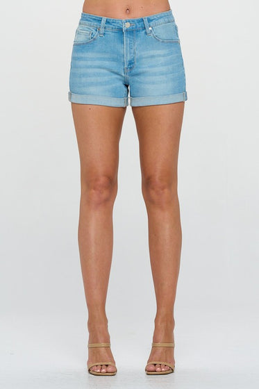 MID RISE CUFFED SHORTS