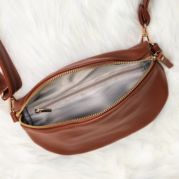 Halie Vegan Leather Sling Crossbody Bag Purse