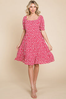 Red Floral Mini Dress