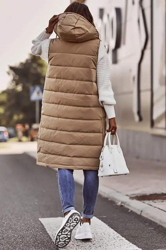 HOODED GILET PUFFER VEST