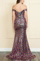 2026- Shine All Night Multicolor Sequin Gown🤍-Market Grey Boutique