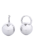 White Gold Dipped Ball Earring