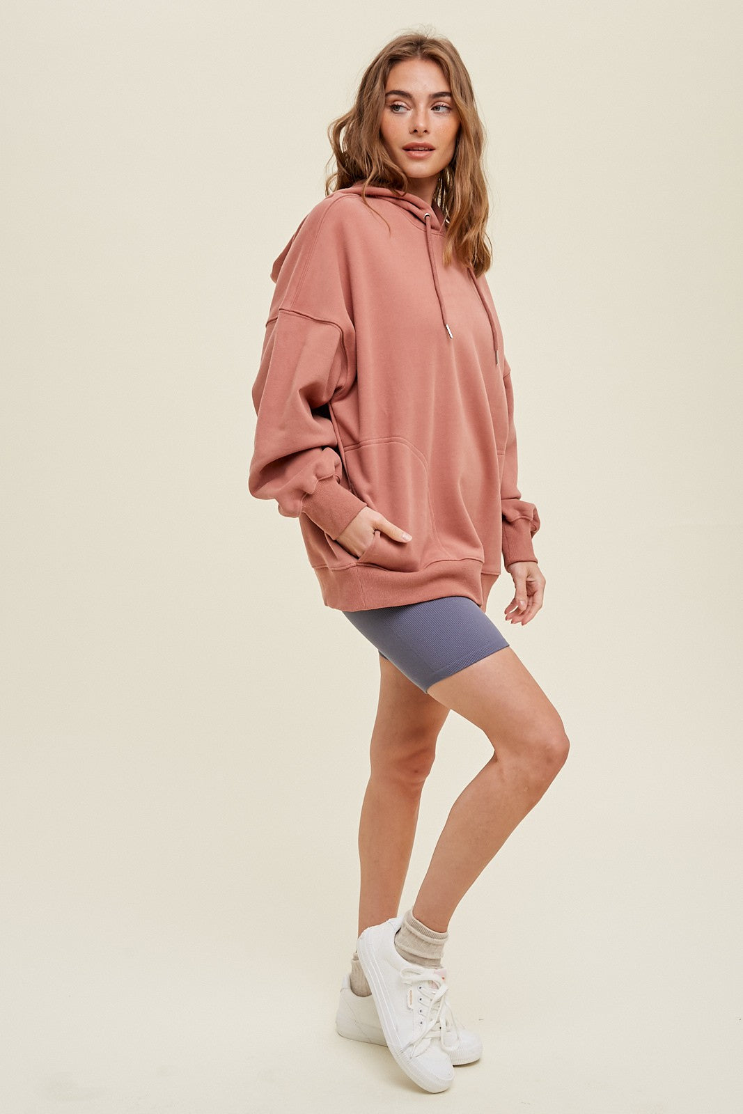 Rusty Rose Boyfriend Hoodie Sweatshirt-Market Grey Boutique