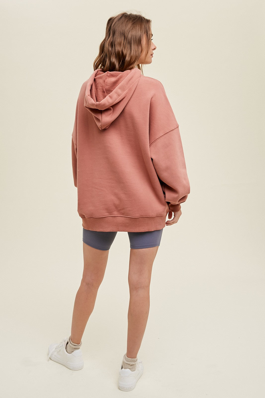 Rusty Rose Boyfriend Hoodie Sweatshirt-Market Grey Boutique