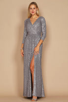 Dylan & Davids Long Sleeve Sequin Formal Dress-Market Grey Boutique