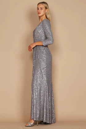 Dylan & Davids Long Sleeve Sequin Formal Dress