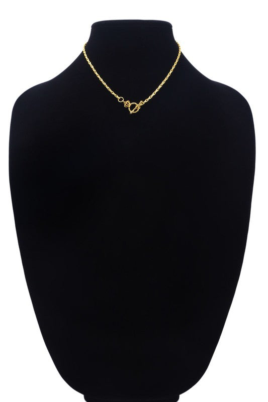 18K Gold Plated Crown Toggle Chain Necklace