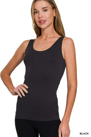 BLACK FRONT/BACK SEAMLESS TANK TOP