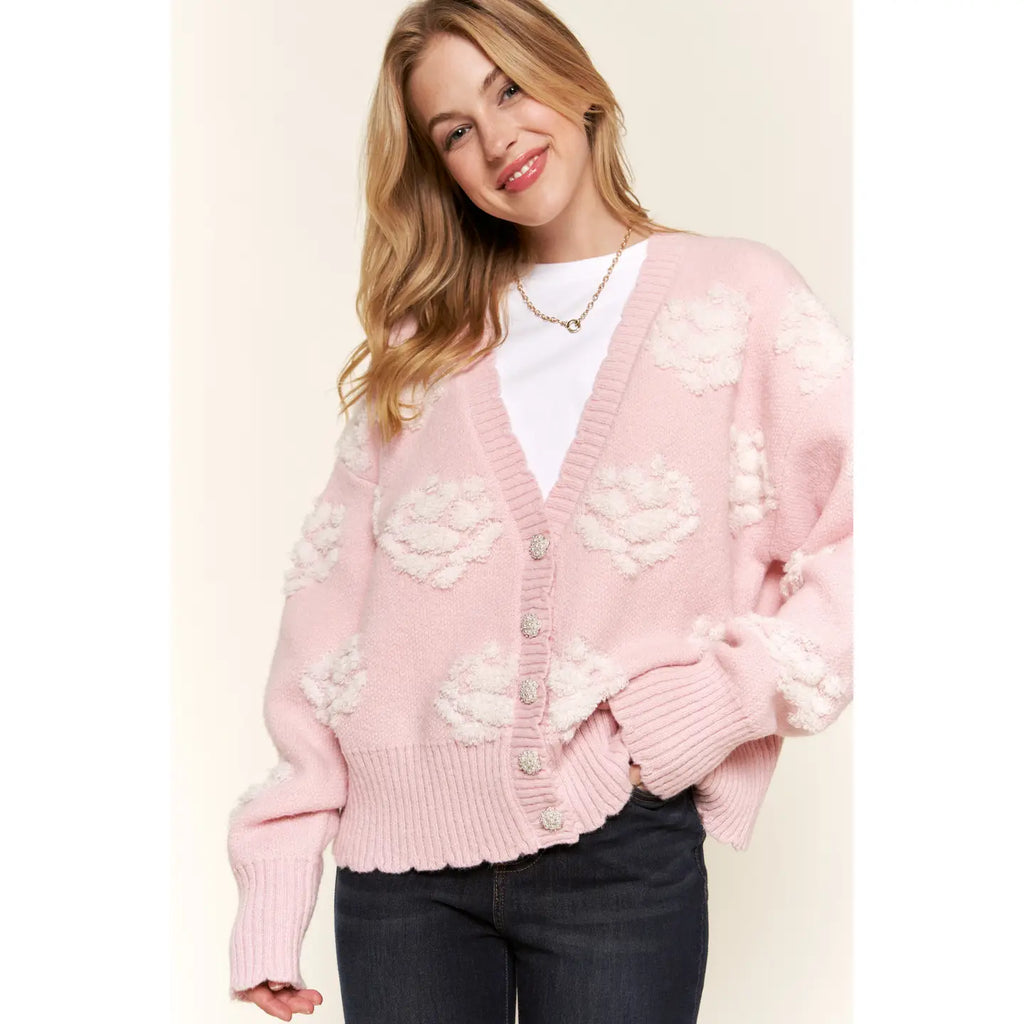 Plus Blush Jewel Accent Cardigan