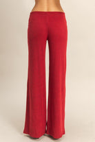 Red Essential Knit Flare Pants-Market Grey Boutique