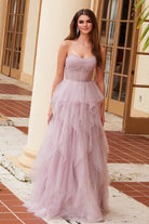 2025MAUVE A-LINE GLITTER-TULLE DRESS 🤍-Market Grey Boutique