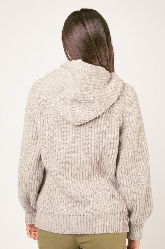 Oversized Soft Knit Hooded Sweater