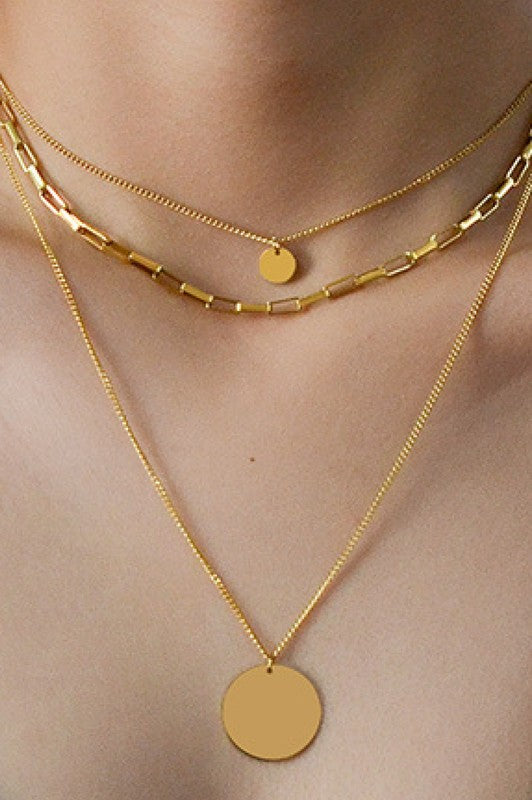 18K Gold Non-Tarnish Stainless Steel Necklace