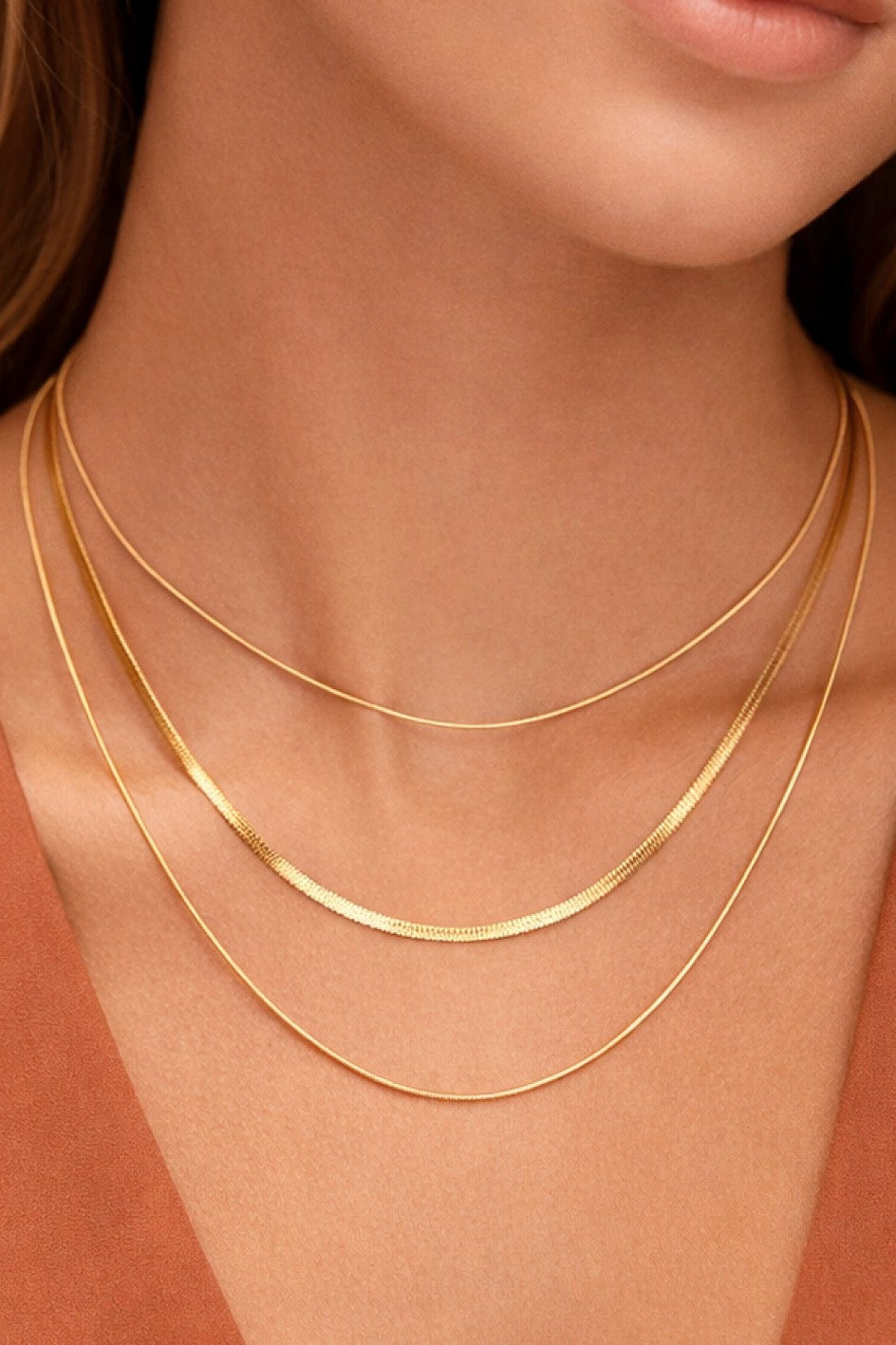 Layered Drape Chain Necklace