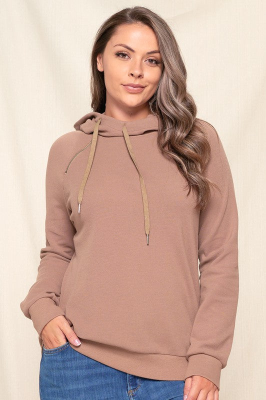 PLUS THERMAL SIDE ZIP RAGLAN HOODIE