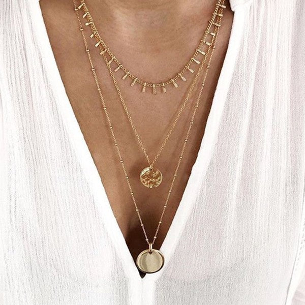 Detailed Triple Layer Necklace