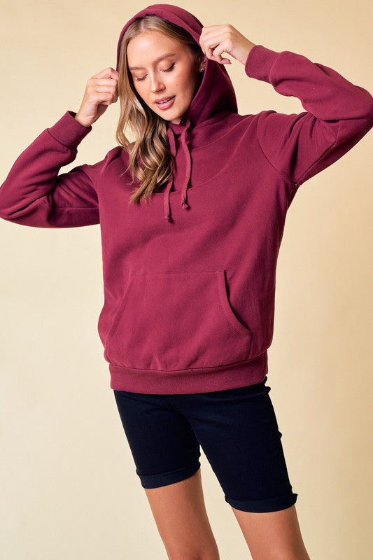 BURGUNDY KANGAROO POCKET HOODIE