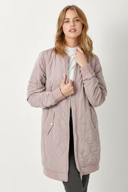Winter Rose Quilted Zip Up Jacket
