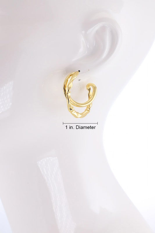 Abstract Melted Layered Hoop Earrings