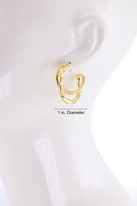 Abstract Melted Layered Hoop Earrings