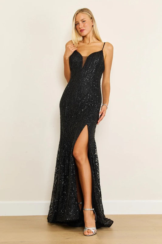 2025 Long Black Plus Size Party Gown🤍-Market Grey Boutique