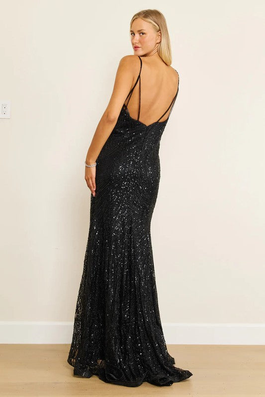 2025 Long Black Plus Size Party Gown🤍-Market Grey Boutique
