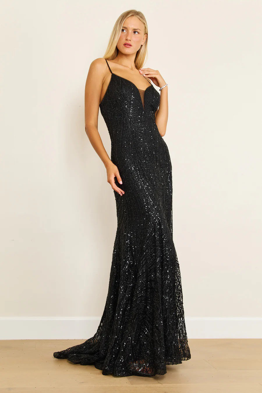 2025 Long Black Plus Size Party Gown🤍-Market Grey Boutique