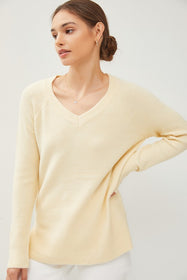 Ivory Classic V-Neck Sweater