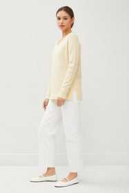 Ivory Classic V-Neck Sweater