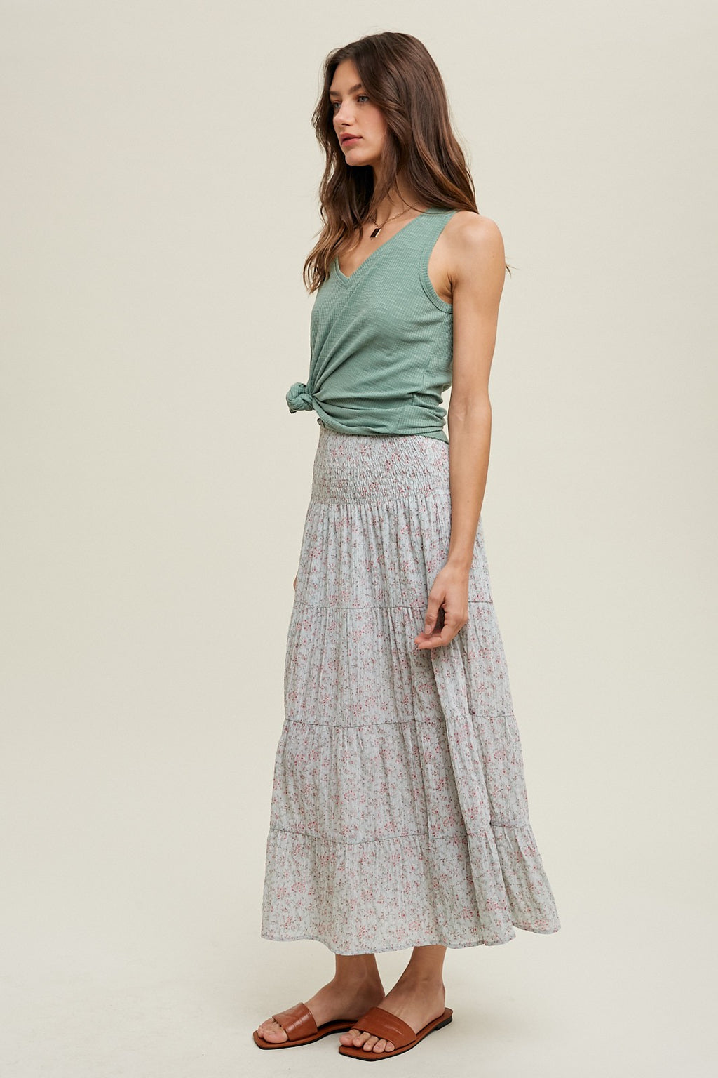 Pistachio Raw Edge Detail Tank