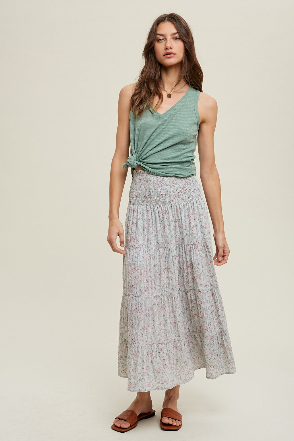 Pistachio Raw Edge Detail Tank