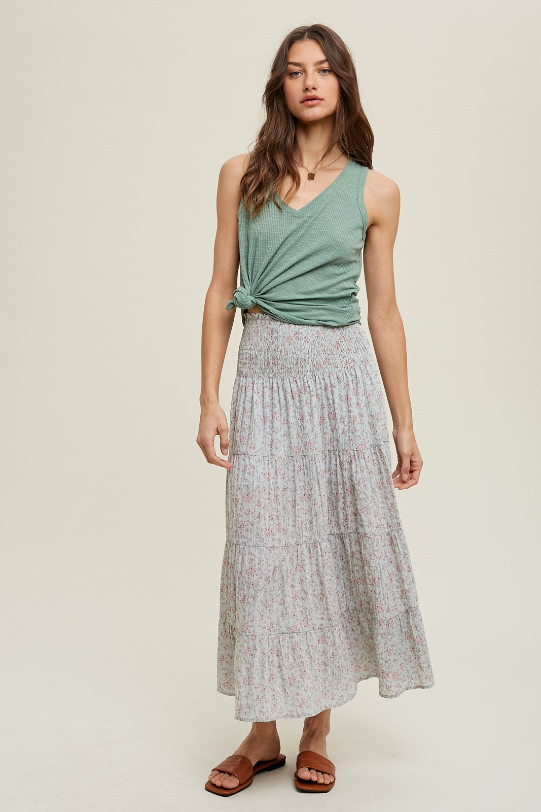 Pistachio Raw Edge Detail Tank