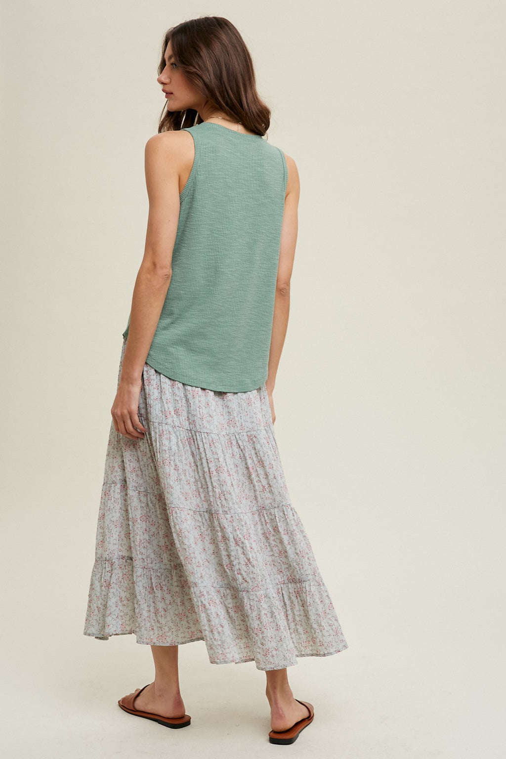 Pistachio Raw Edge Detail Tank