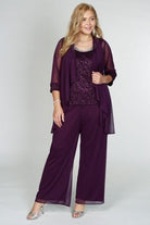 R&M Richards Formal Plus Size Pant Suit-Market Grey Boutique