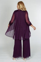 R&M Richards Formal Plus Size Pant Suit-Market Grey Boutique