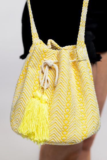 Geometric Pattern Bucket Bag