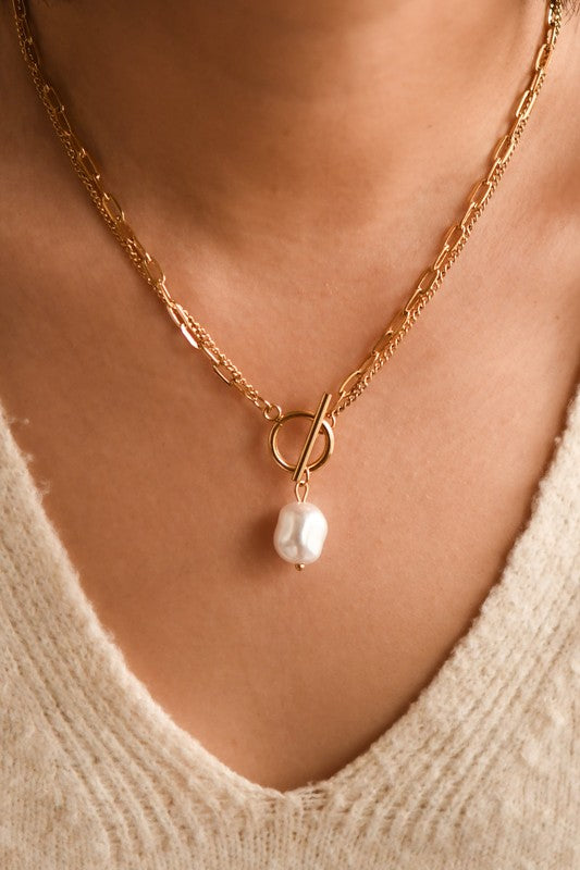 Pearl Accent Chain Necklace