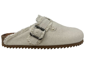 Creamy Beige Slip On Mule