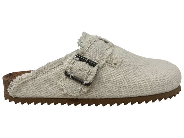 Creamy Beige Slip On Mule