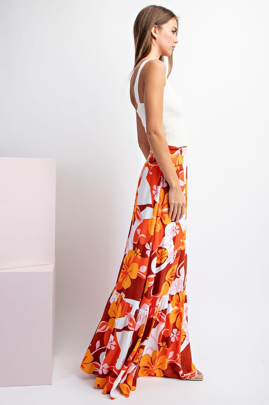 FLORAL PRINT MAXI SKIRT